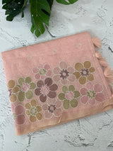 Soft Kota tissue silk saree with embriodery work MS49887 Pastel PeachPink