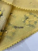 Soft kota silk saree with embroidery MSS678 Yellow