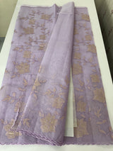 Viscose organza saree with applqiue work - MSH238 Lavender