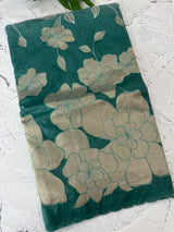 Double shade Semi organza saree with appliqué work - MSH949