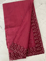 Semi tussar saree with cutwork MSHK566 Cranberry