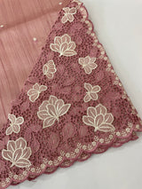 Cutwork Semi tussar saree MTSS674 Pastel PeachyPink