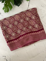 Semi modal silk saree with mirror work - MMB501 MaroonWine