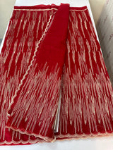 Semi soft Organza saree with zari thread work MSB8433 Red