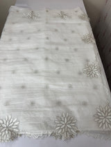 Crush Organza saree MSK5463- White