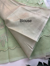 NetKota saree with tissue applique work MS15145 - PastelGreen