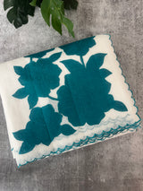 NetKota Applique work saree  MSH138- TealBlue