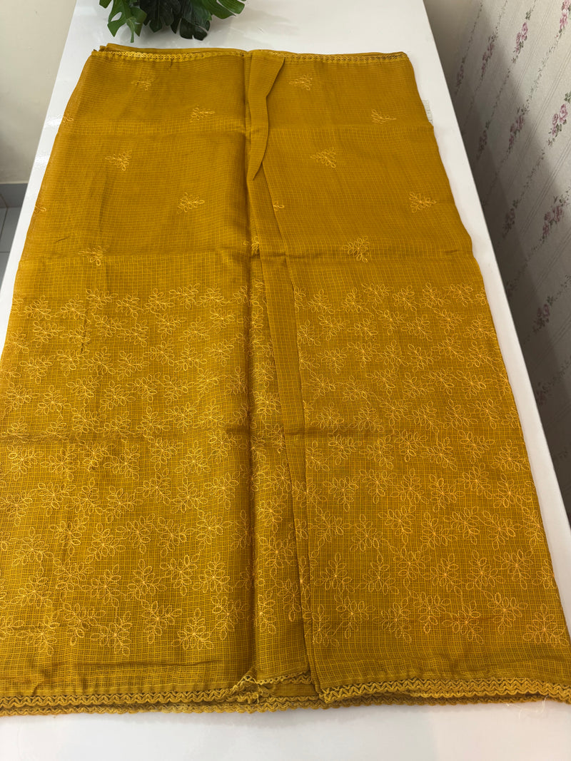 Soft kota checks saree with embroidery SDJCS21