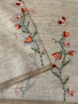 Kanta Handstitched Blended tussar silk saree MS15844