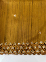 Blended tussar saree with cutwork - MSHK679 SpicyMustard