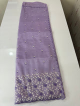 Glassy tissue organza saree with embroidery FKSF133- Lavender