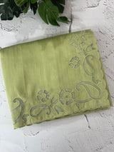 Semi tussar saree with applique borders MSH999 Green