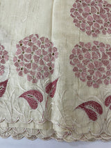 Blended soft tussar saree with embriodery - MS8669 PearlCream