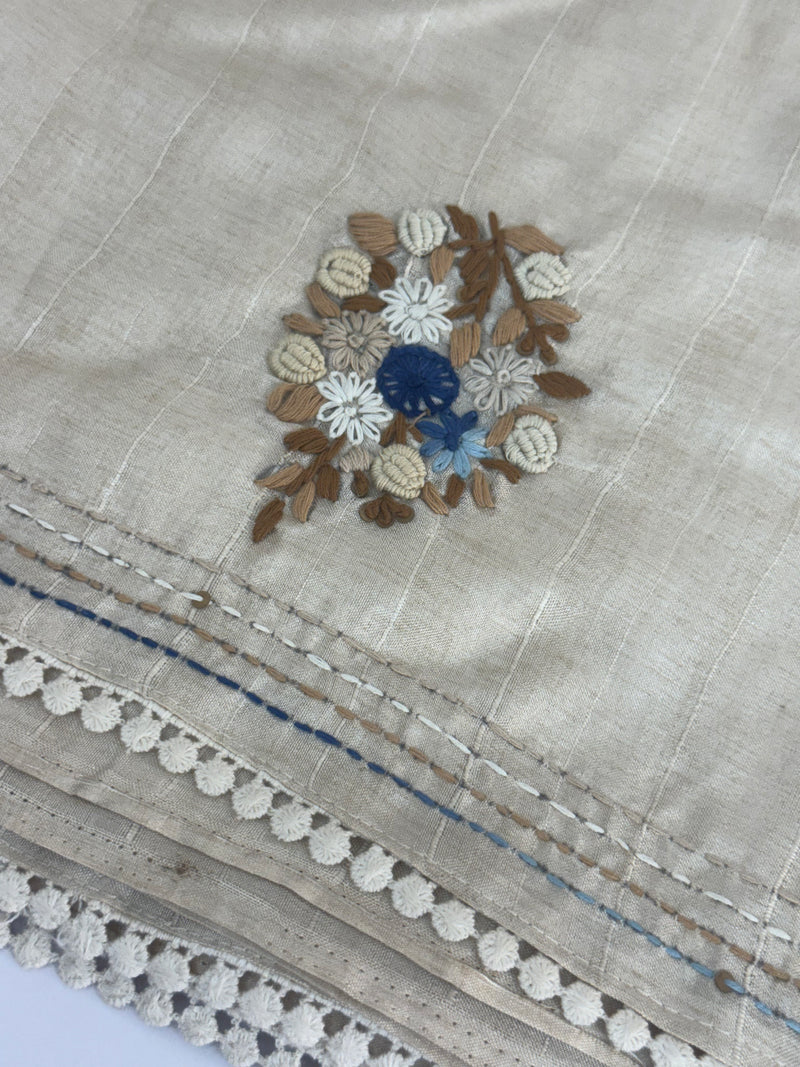 Handworked Blended tussar silk saree MS90543