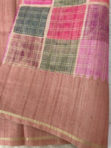 Semi soft Matka silk saree with borders MSS599