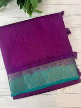 Blended tussar silk sarees with contrast pallu & blouse MTL430