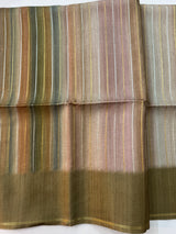 Multi color Semi soft silk saree with borders MSS590