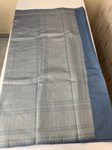 Banarasi semi katan saree in silver zari MS14667- PowderBlue