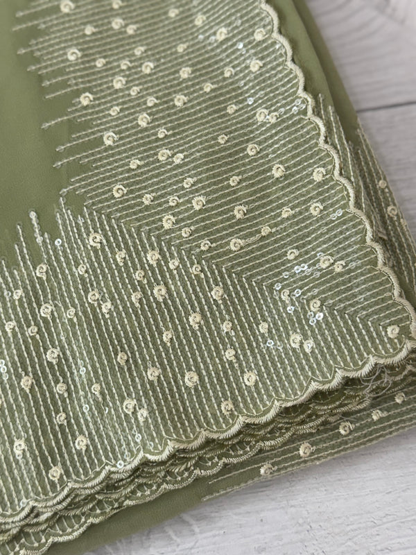 Designer georgette sarees with blouse MGS5321- DuskyGreen