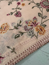 Silky kota saree with cross stitch embroidery MS9832 PastelPeach