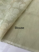 Viscose organza saree with thread work - MSH925 PastelDustyGreen