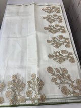 NetKota Applique work saree  MSH123- White & Green