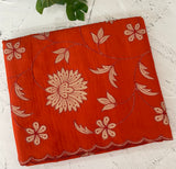 Malai chanderi saree with applique work MSM6201 Orange