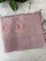 Tissue silk saree with embroidery MSH240