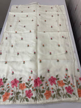 Silky kota saree with embriodery MS16263 Offwhite