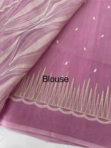 Semi organza saree with thread work - MSH910 Lavender