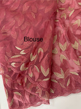 Glass organza saree with thread work- MOS351