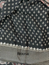 Semi modal silk saree with mirror work - MMB501 Black