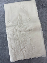 Mul chanderi applique work saree MSH183- OffWhite