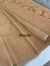 Tissue Silk embriodery saree MS49888 - Peach