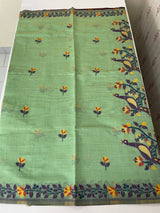 Jamdani silk Cotton Saree with peacock motifs  MSJ788 (3)