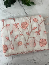 Mul cotton applique work saree with scalloped borders MSH166