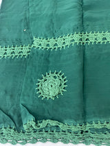 Chiffon georgette saree with corchet work - MS7633