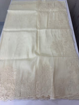 Tissue mix soft Organza saree with applique work MSCK38 Offwhite