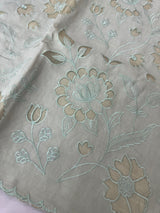Soft Pashmina saree with organza Applique work MSH253