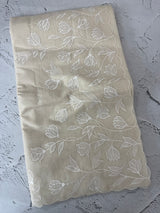 Mul chanderi saree with applique work MSH659- OffWhite