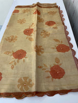 Printed Tissue silk saree with foil work MTS214