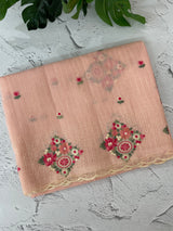 Premium Soft kota silk saree with embroidery MSS678- PastelPeach