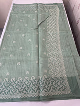 Jute tussar silk saree with embroidery MS40414