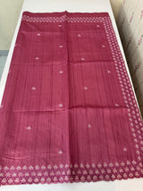 Blended tussar saree with cutwork - MSHK679 DarkOnionPink