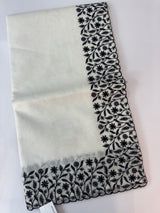 Kota silk saree with embroidery MSB643 White & Black
