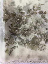 Handworked Glass organza saree with digital prints- MOS987