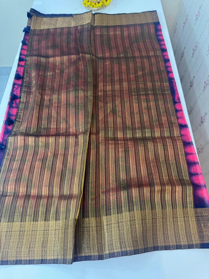 Tie & Dye Jute silk sarees  MJL987