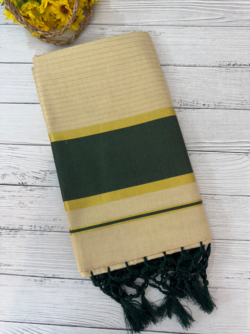 Kerala tissue saree- Gold checks