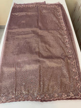 Handworked Designer tissue silk blend saree with sequins & cutdana work - MSHW270 FadedWine