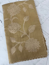 Blended Tussar silk saree with tissue applique work- MSH193 Beige